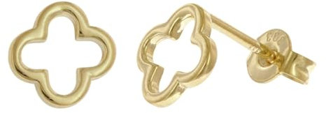 trendor Damen-Ohrringe Gold 333/8K Ohrstecker Offenes Kreuz zeitloser Ohrschmuck für modische Frauen, elegante Geschenkidee, 28170