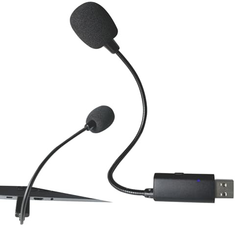 MERAIJIN USB Microphone for Laptop/PC - Compact USB Gooseneck Microphone - Plug & Play, Crystal-Clear Sound for Gaming, Podcasts, Online Meetings (USB Type-A-with Mute Button)