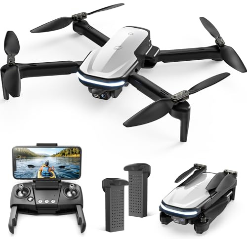 Holy Stone HS280 Foldable Drone with 1080P Camera for Adults and Kids, RC Quadcopter with Gravity Mode, Tap Fly, Voice and Gesture Control, Selfie, Altitude Hold, Headless Mode, 2 Modular Batteries