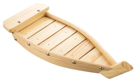 TOPPERFUN Holz Sushi Boot Sashimi Servierplatte Kreatives Schiff design für Restaurant Hotel Familienpartys Japansiche Speisen Präsentation
