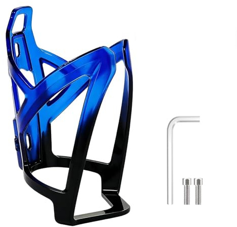 VBK Bike Water Bottle Cage, PC Material Mountain Bicycle Water Bottle Cage, Bicycle Water Holder with Screws, Ideal Accessory for Serious Cyclists, Black-Blue