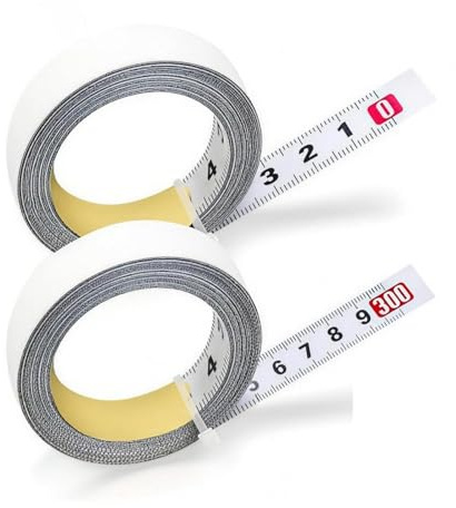 2 pcs maßband selbstklebend 3m metall skalenbandmaß werkbank zubehör tischkreissäge anschlag schiene holzbearbeitung lineal aufkleben metrisch sägetisch frästisch messwerkzeug stahllineal klebemaßband