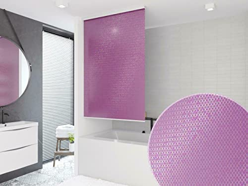 KSHANDEL24 HALB Kassetten DUSCHROLLO Laser LILA VIOLETT 3D Multicolor 7 Breiten ZUR Wahl (80x240 cm)
