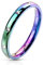 Autiga® Damen Ring Edelstahl Zirkonia Kristalle Herren Stapelring Bandring Rainbow 52 - Ø 16,51 mm