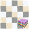 qqpp® 18 Puzzle Eva Schaumstoff Puzzlematte Puzzleteppich Kinder - Krabbelmatte Spielmatte Baby Schadstofffrei Sport rutschfest Bodenschutzmatte Fitness Matte. Weiß, Beige, Grau. QQC-AJLb18N