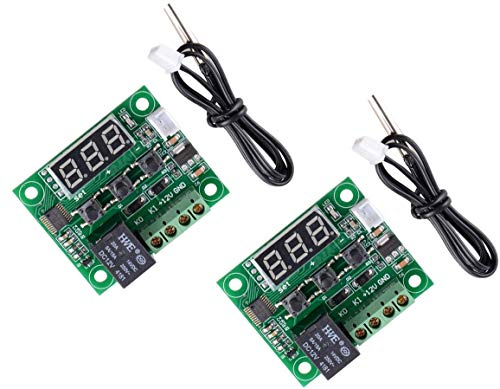 2 Stück W1209 Digital Cool Heat Temp Thermostat Thermometer Temperaturregelung DC12V