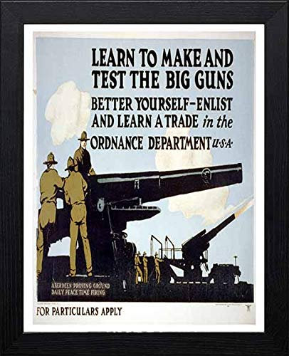 L Lumartos Vintage-Poster Learn to Make and Test The Big Guns Contemporary Home Decor Wall Art Print, Schwarz, A4