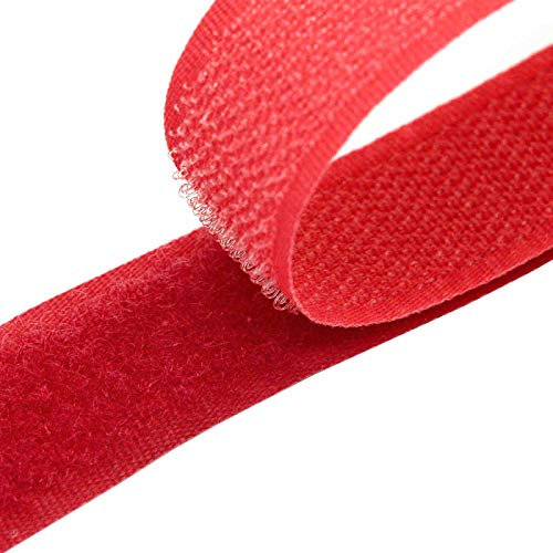 4m Klettband zum Nähen 20mm Flausch- & Hakenband 50 Farben Klettverschluss, Größe:20mm, Gurtband:820 rot