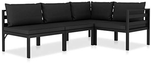 Tidyard Modular Garten-Lounge-Set Gartensofa aus Aluminium Mit Kissen,Gartenset Möbel Garten-Sofagarnitur Gartenmöbel-Set Sitzgruppe Sitzgarnitur Gartengarnitur Mit Rückenkissen