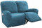 HKPLDE 6-Stücke Sesselschoner Samt Sesselbezug Zum 2 Kissen Sofa Schonbezüge Dicke Weiche Waschbare Möbelbezüge Mit Elastischem Boden-Blau