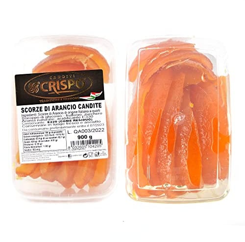 GR 900 SCORZE di Arancio CANDITO Ideali per LA Decorazione E Realizzazione di Dolci, PANETTONI, CASSATE, Torte, Gelati E Dessert