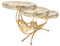 Plateau en Verre Cristal Doré pour Gâteaux, Fruits Et Bonbons - Présentoir Élégant pour Mariages, Fêtes, Anniversaires Et Décoration Intérieure - 54X25X19Cm