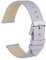 WOCCI 20mm Elegante Cinturino per Orologio con Fibbia Argento (Viola Chiaro)