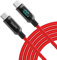SooPii Câble USB C vers USB C,100W PD Charge Rapide,Type C Nylon Tressé, avec affichage LED pour lPhone 15/15 Pro/15 Plus, lPad Air, MacBook Pro,Galaxy S23/S22 (1.2M Rouge)