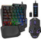 One Handed Half Keyboard Mouse USB Spilitter Type-C Adapter Gaming Combo with RGB LED Backlit 7200DPI CPI Customize 4 Port Adapter Mini Size Small Wired Set for LOL/Wow/fortnite/Dota/PUBG