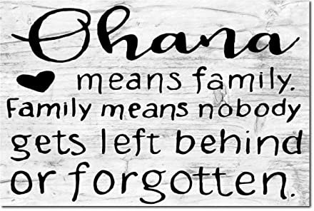 Holzschilder Ohana Schild Ohana bedeutet Familie Holzschild mit Sprüchen Motivierende Wandkunst rustikale Wanddekorationen für Wohnzimmer Küche Wandaufhänger Retro Dekoration Schild