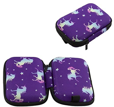 caseroxx Schutz Tasche für Beurer BR 10/60 / 90 Insektenstichheiler, Hard-Cover Reise-Etui zum Transport und zur Aufbewahrung Lila-Einhornmuster