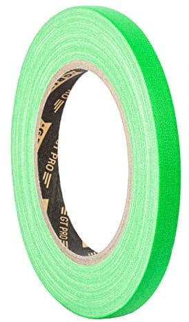 GRIP Eventbasics GT PRO Spike Tape neongrün | Gewebeband 10 mm x 25 m | Tape Art | Markieren | Basteln