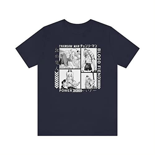 MEDM Chainsaw Man Power Japanese Manga T-Shirts for Women Men Clothes Denji Aki Makima Chainsaw Man Anime Oversized Tshirt Clothes