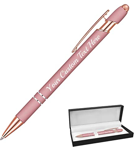Bis Zu 500 Kugelschreiber Personalisiert Benutzerdefinierter Metall Stift Gravierte Laser-Kugelschreiber Individuelle Stifte Mit Namen Einziehbar FüR Frauen MäNner Hochzeit