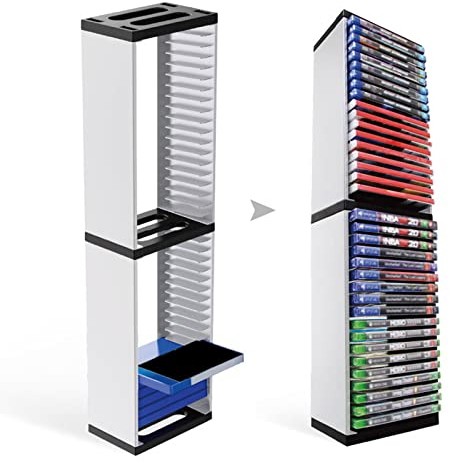 Cartucho de Juego de Doble Nivel para Almacenar 36 Discos de Juego para La Presentación de su Colección de Discos de Videojuegos Físicos, Ahorro de Espacio, Almacenamiento de Juegos