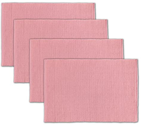 AVKA Studio Platzsets aus 100 % Baumwolle, gerippt, 4 Stück, 33 x 48 cm, mattes Pink, für den täglichen Gebrauch, dicke Konstruktion, waschbare und wiederverwendbare Stoff-Tischsets