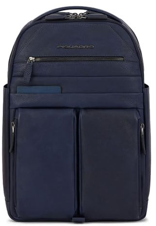PIQUADRO Zaino porta PC, 15.6 in pelle, Blu