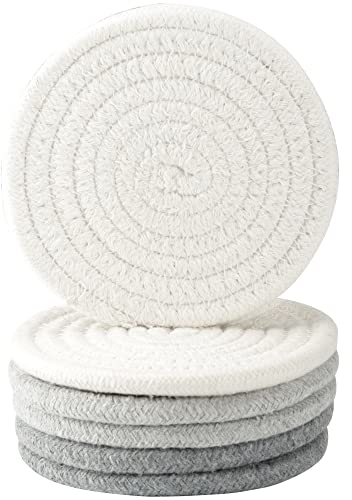 Untersetzer Gläser, Vintage Handgefertigte Tassenuntersetzer Set 6 Stück für Tischschutz, Rund Wasser absorbierende Getränkeuntersetzer