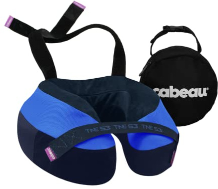 Cabeau The Neck's Evolution S3 - Nackenkissen inkl. Ohrstöpsel 25 cm dark blue/navy/sidney