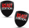 Biomar Labs 2 x 3D Gel Silikon Aufkleber Beast Edition Biest Rot Badge Stickers Autoaufkleber Auto Motorrad Fahrrad Fenster Tür Laptop KS 140