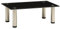 vidaXL TV Stand - Modern Tempered Glass Table with Sturdy Stainless Steel Frame - Suitable for Laptops, Televisions, and Multimedia Devices - Easy Cleaning - Black