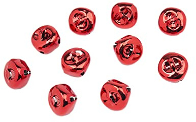Wambere 100 Stück 8mm Glöckchen zum Basteln,Kleine Glöckchen,Rostschutz Glöckchen,Mini-Glöckchen,Metallglöckchen Optimal für Handwerk,Schmuck,Festival Dekoration,Haustier Glocken,Rot