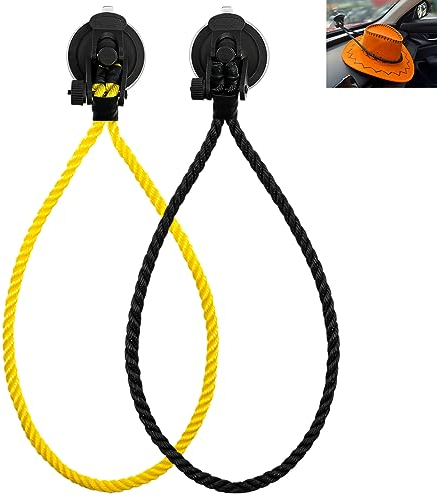 Dexspoeny 2Pcs Cowboy Hat Holder for Trucks,Hat Mounts for Vehicle SUV Car Accessories, Universal Hat Rack Hat Hanger with Suction Cup Keeps Your Hat Safe On Dash Board, Door, Window