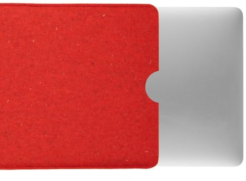 CoverKingz Felt Case for MacBook Air 15 Inch/Pro 15 Inch - Notebook Bag Handmade from Wool Felt - Laptop Sleeve Made of 100% Virgin Wool - Modern Handmade Felt Case Red