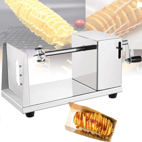 Trancheuse De Pommes De Terre Torsadées, Coupe-frites Bouclés Avec Brochettes En Acier Inoxydable, Trancheuse Manuelle En Spirale For Frites, Concombres, Carottes