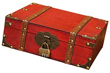 Cabilock 1 Boîte De Boîte Boite En Bois Mallette De Rangement Vintage Bacs De Rangement Décoratifs Boîte De Rangement De Bijoux Boîte à Thé En Bois Coffret Cadeau En Bois Merisier Ancien