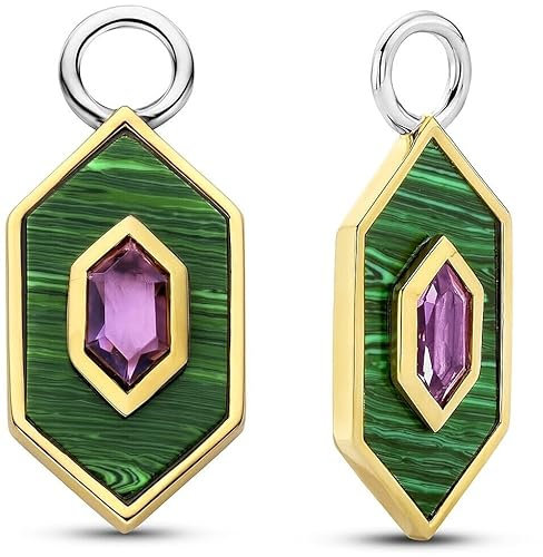 Ti Sento Milano Damen-Ohrringe – Schmuck aus goldfarbenem Sterlingsilber. Diese Ohrringe sind in der Farbe Malachit erhältlich. Referenz: 9271MA.