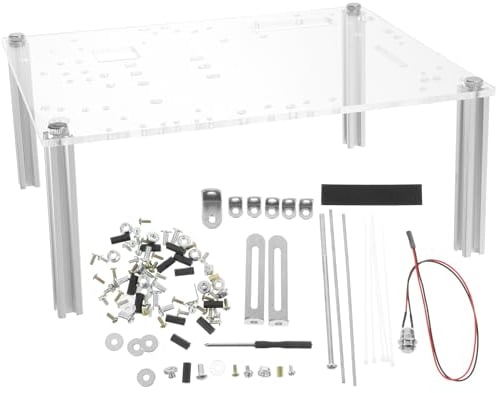 UKCOCO 1 Satz Offener Transparenter Acrylrahmen, PC Offener Prüfstand, Motherboard Einfaches Desktop-Gehäuse, DIY Basishalterung für UATX mit Zubehör