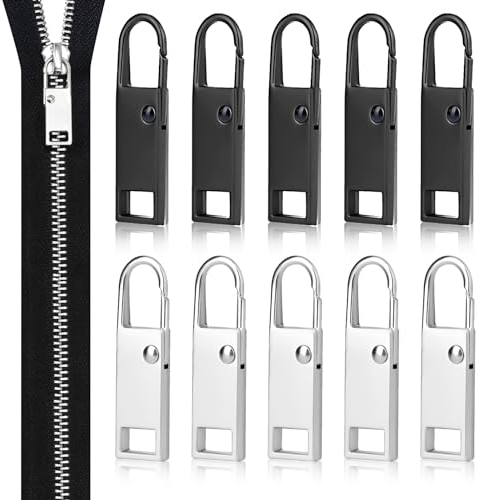 10 Stück Ersatzteile Reißverschluss Zipper,Reißverschluss Reparatur set,für Zipper Koffer Stiefel Jackenrucksäcke Kleidung Schuhe Universal Reissverschluss Zipper