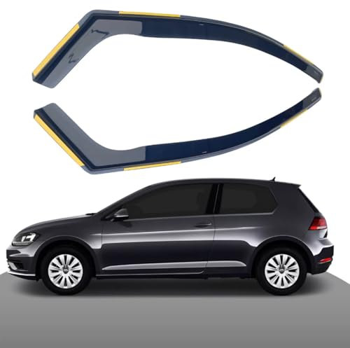 Haibak Wind Deflectors Set Compatible With VW Golf MK7 3 Door Hatchback 2013-2019 | 2-Piece Tinted Side Window Deflectors | In-Channel Fitment