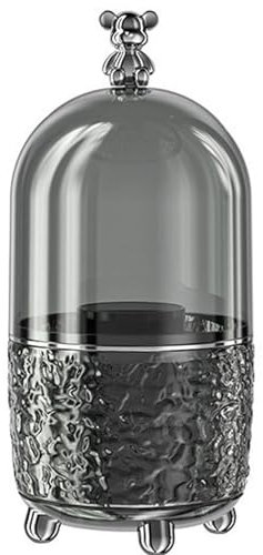 Koomuao Rangement Pinceaux Maquillage Rotatif, Pot A Pinceaux Maquillage avec Couvercle 5 Compartiments Organisateur Maquillage Rangement pour Pinceaux, Eye-Liner, Rouge à Lèvres (Gris-B)