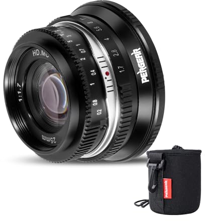 Pergear 25mm F1.7 große Blende, manuelles APS-C-Objektiv mit Fester Brennweite, Nikon Z-Mount-Objektiv, kompatibel mit Nikon Z-Mount-Kameras Z fc Z7 II Z6 II Z5 Z6 Z7 Z50 (Black)