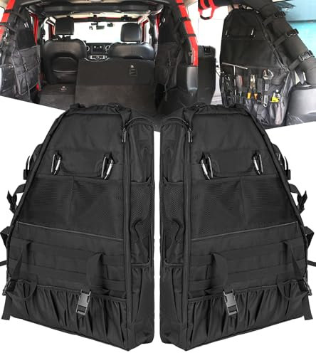 PKEDUO Überrollbügel-Aufbewahrungstasche, mehrere Taschen, Hecktasche, kompatibel mit Jeep Wrangler JK JL 4-Türer (nicht für 2-Türer-Modelle)