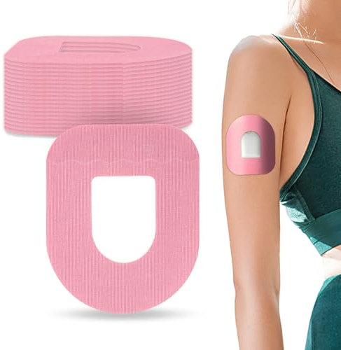 20 Packs Omnipod 5 Patches Waterproof - Omnipod 5 Cover, Glucose Monitor Patch, Omnipod 5 Overpatches YOUSHARES (Pink)