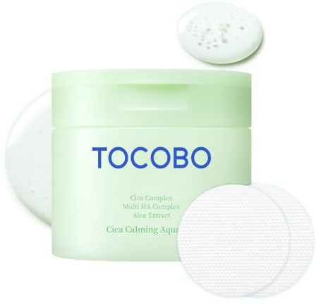 TOCOBO Cica Calming Aqua Pad 60 Pcs (160 ml) - TOCOBO, Cica Wasser-Beruhigungspad mit Multi-HA-Komplex und Aloe-Extrakt, erfrischende und feuchtigkeitsspendende Wirkung