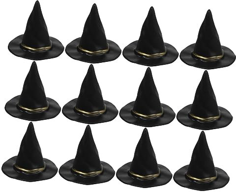 COLLBATH 12pcs Small Witch Hat Decoration Mini Doll Hats Mini s for Crafts Halloween s Tiny Witch Wine Bottle Caps ature Theme Decor Tiny Plastic