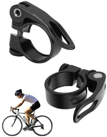 TPZORJX 2 abrazaderas para tija de sillín de bicicleta – Abrazadera de liberación rápida para bicicleta, accesorios de aleación de aluminio (adecuados para tija de sillín de 27,2 mm y 28,6 mm)