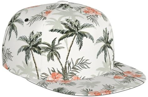 Tropische Palmen verstellbare Snapback Hat Cap, Unisex Hip Hop Baseball Cap mit klassischer Rockkrempe Trucker Schwarz, Einheitsgröße, Schwarz , Einheitsgröße