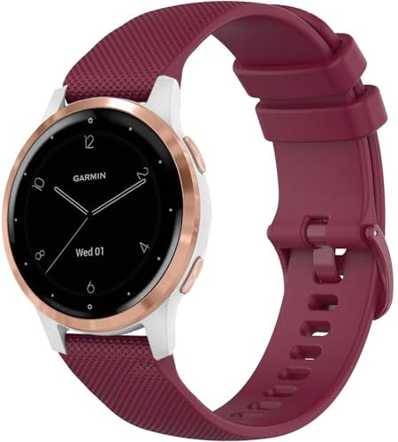 Issinlky Cinturino per Garmin Venu 2S/3S, Vivomove 3S, Vivoactive 4S, Fossil Ladies Gen 6/5E, Q Venture HR Gen 4/3, Withings Steel HR 36mm - 18mm Silicone