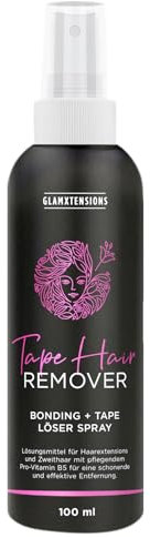 GlamXtensions Tape Extensions Löser 100ml - Bondinglöser Entferner Remover mit Zitronenöl - Bonding Löser Lösemittel Spray für Echthaar Haarverlängerungen Hair, Perücken und Haarteile